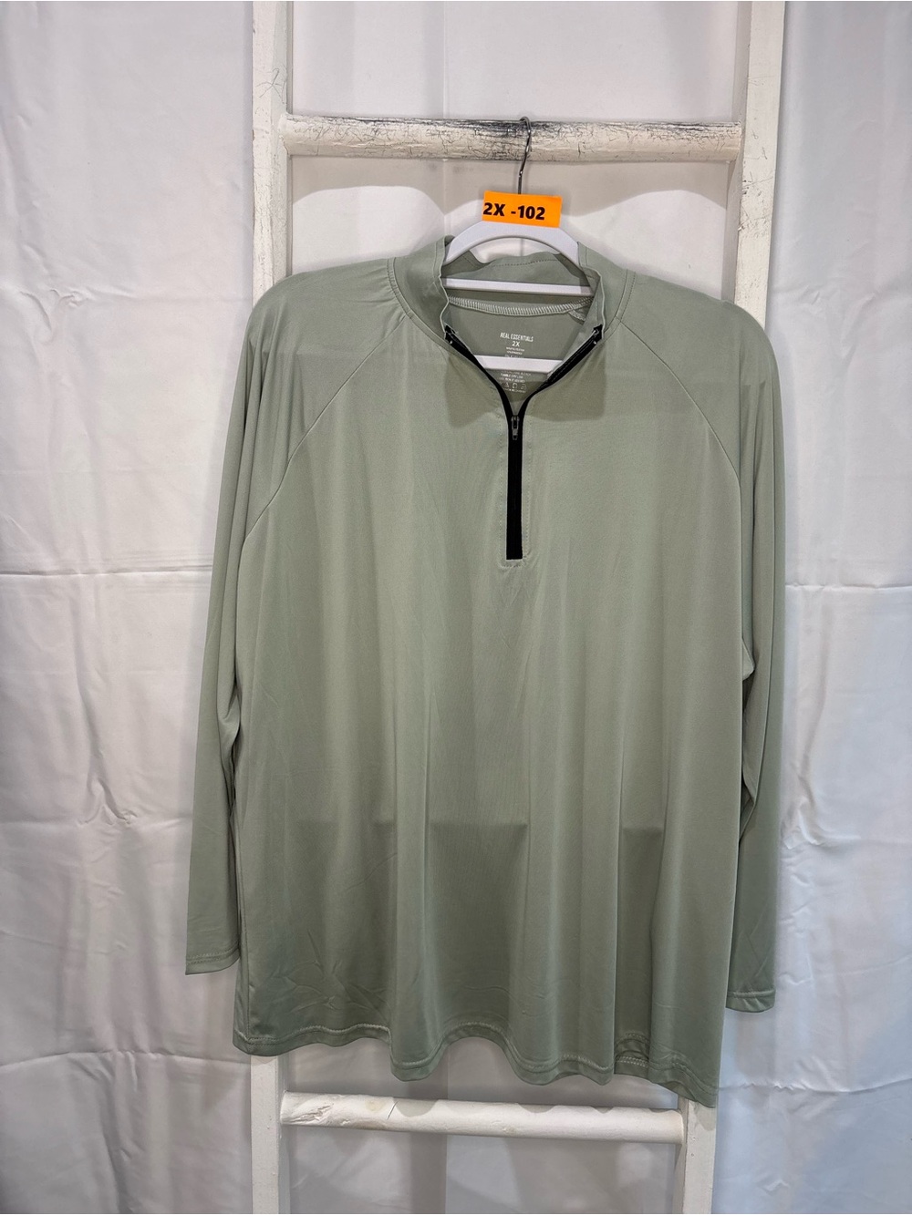 Essentials Light Sage Quarter-Zip Pullover